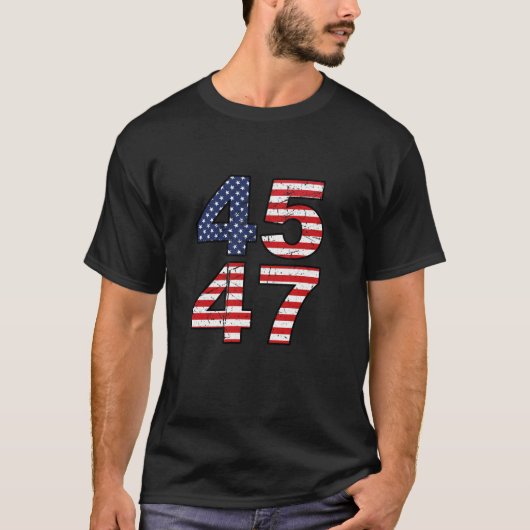 ドナルド・トランプ大統領2024 45と47 45番目47米国 Tシャツ (正面)