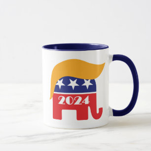 ドナルド・トランプ大統領2024 GOPゾウの髪 マグカップ
