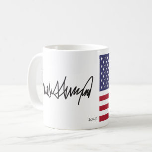 ドナルド・トランプ大統領2025年オートグラフ コーヒーマグカップ