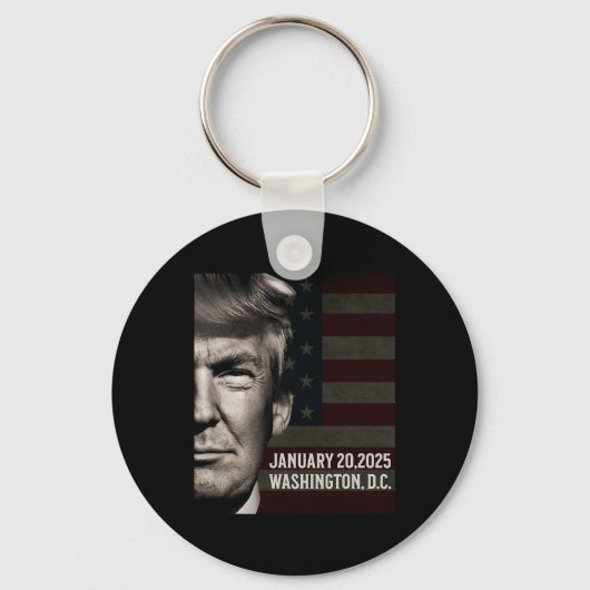 ドナルド・トランプ大統領2025年就任日Comm キーホルダー (正面)