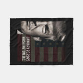 ドナルド・トランプ大統領2025年就任日Comm フリースブランケット (正面(横))