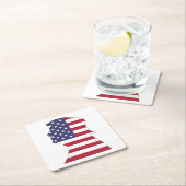 ドナルド・トランプ大統領 アメリカ国旗 スクエアペーパーコースター (インサイチュ)