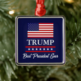 ドナルド・トランプ大統領 クリスマス オブジェ メタルオーナメント