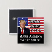 ドナルド・トランプ大統領 – 再素晴らしびアメリカを作る! 缶バッジ (正面&裏面)