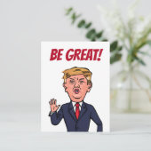 ドナルド・トランプ大統領 面白い 偉大な カルカチュア USA ポストカード (スタンド正面)