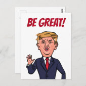ドナルド・トランプ大統領 面白い 偉大な カルカチュア USA ポストカード (正面/裏面)