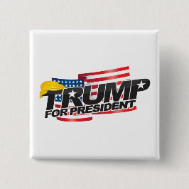 ドナルド・トランプ大統領（髪あり）ボタン 缶バッジ