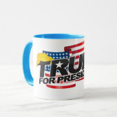 ドナルド・トランプ大統領(髪を持つ)マグ マグカップ (正面左)