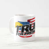 ドナルド・トランプ大統領(髪を持つ)マグ マグカップ (正面左)