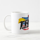 ドナルド・トランプ大統領(髪を持つ)マグ マグカップ (左)