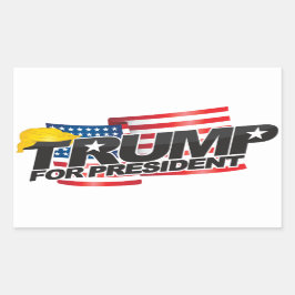 ドナルド・トランプ大統領（髪）ステッカー 長方形シール