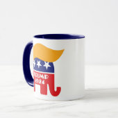 ドナルド・トランプ大統領 2024 GOP象の髪型 マグカップ (正面左)