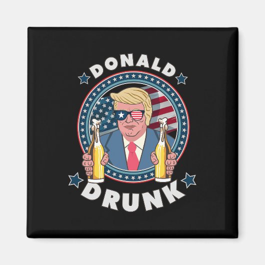 ドナルド・トランプ大統領 7月4日 酒 ジョーク プレゼント マグネット (正面)