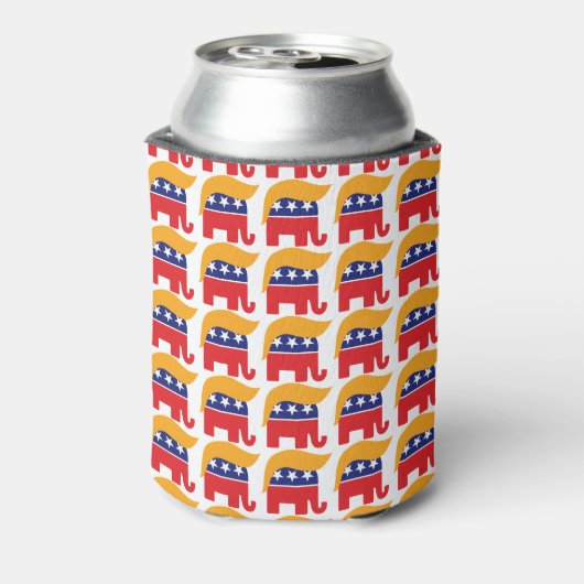 ドナルド・トランプ大統領 - GOP象の髪型 缶クーラー (缶裏面)