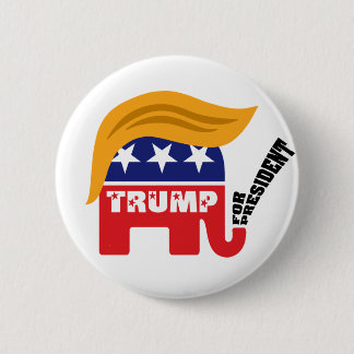 ドナルド・トランプ大統領GOPエレファントヘア 缶バッジ