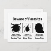 ドナルド・トランプ寄生虫に用心 ポストカード (正面/裏面)