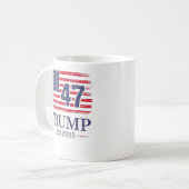 ドナルド・トランプ就任式の日2025第47期米国国旗 コーヒーマグカップ (正面左)