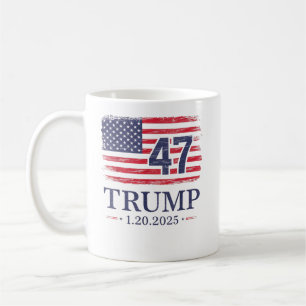 ドナルド・トランプ就任式の日2025第47期米国国旗 コーヒーマグカップ