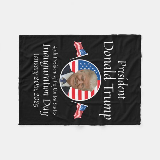 ドナルド・トランプ就任式の日2025 47th米国の大統領 フリースブランケット (正面(横))