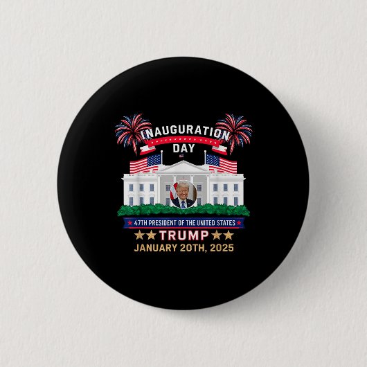 ドナルド・トランプ就任式2025年47人目の大統領 缶バッジ (正面)
