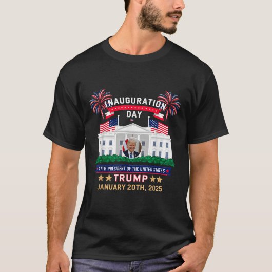 ドナルド・トランプ就任式2025年47人目の大統領 Tシャツ (正面)