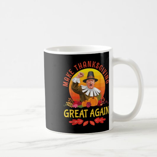 ドナルド・トランプ巡礼衣装が感謝祭Greを作る コーヒーマグカップ (右)