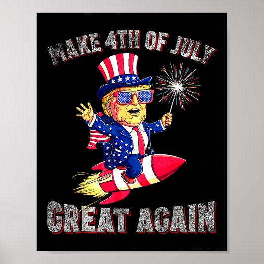 ドナルド・トランプ愛国心的花火で7月4日をGに ポスター (正面)