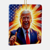 ドナルド・トランプ愛国米国国旗オーナメント セラミックオーナメント (右)