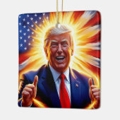 ドナルド・トランプ愛国米国国旗オーナメント セラミックオーナメント (左)