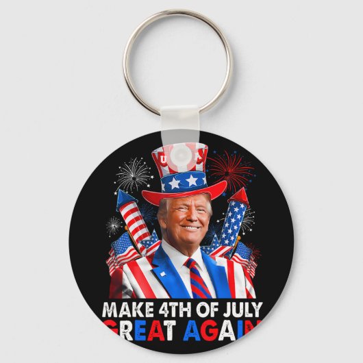 ドナルド・トランプ愛国花火7月Gの4日を作る キーホルダー (正面)