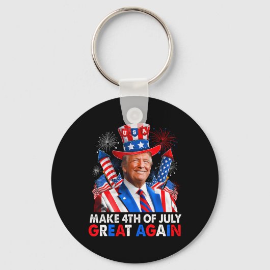 ドナルド・トランプ愛国花火7月Gの4日を作る キーホルダー (正面)