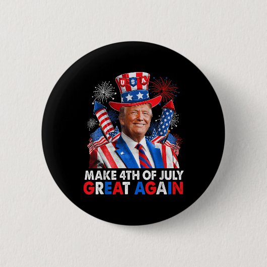 ドナルド・トランプ愛国花火7月Gの4日を作る 缶バッジ (正面)