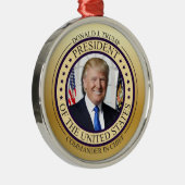 ドナルド・トランプ最高司令官金ゴールド 大統領の メタルオーナメント (右)
