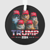 ドナルド・トランプ猫を再び安全にするRed Hat 2024 オーナメント (裏面)