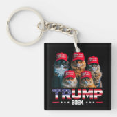 ドナルド・トランプ猫を再び安全にするRed Hat 2024 キーホルダー (正面)