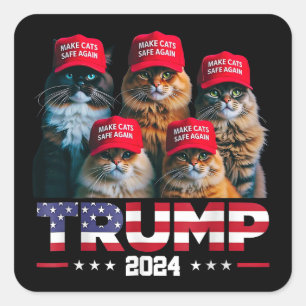 ドナルド・トランプ猫を再び安全にするRed Hat 2024 スクエアシール