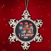 ドナルド・トランプ猫を再び安全にするRed Hat 2024 スノーフレークピューターオーナメント