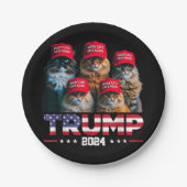 ドナルド・トランプ猫を再び安全にするRed Hat 2024 ペーパープレート (正面)