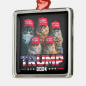 ドナルド・トランプ猫を再び安全にするRed Hat 2024 メタルオーナメント (左)