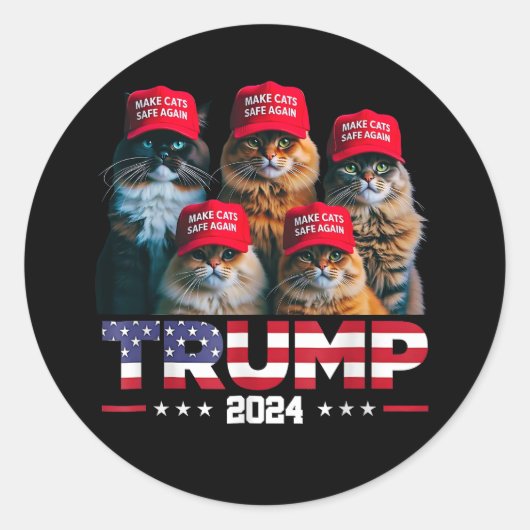 ドナルド・トランプ猫を再び安全にするRed Hat 2024 ラウンドシール (正面)