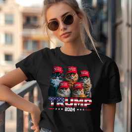 ドナルド・トランプ猫を再び安全にするRed Hat 2024 Tシャツ