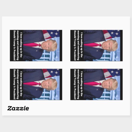 ドナルド・トランプ私が朝起きるのが大好き 長方形シール (シート)