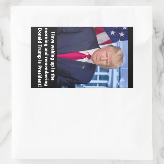 ドナルド・トランプ私が朝起きるのが大好き 長方形シール (バッグ)