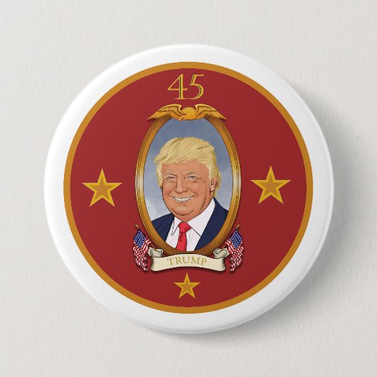 ドナルド・トランプ第45の大統領 缶バッジ (正面)