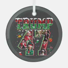 ドナルド・トランプ第47代大統領2024クリスマスサンタ ガラスオーナメント