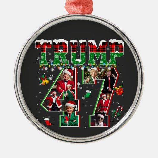 ドナルド・トランプ第47代大統領2024クリスマスサンタ メタルオーナメント (正面)
