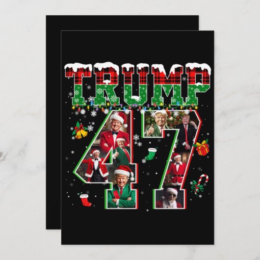 ドナルド・トランプ第47代大統領2024クリスマスサンタ 招待状 (正面/裏面)