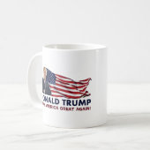 ドナルド・トランプ米国の旗 コーヒーマグカップ (正面左)