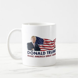 ドナルド・トランプ米国の旗 コーヒーマグカップ