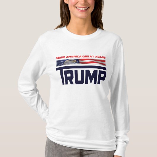 ドナルド・トランプ米国の旗 Tシャツ (正面)